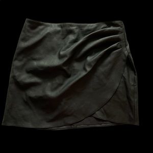 Mini faux leather skirt.
